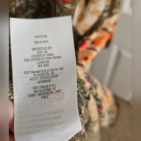 G.I.L.I. olive palm printed duster size small - Picture 8 of 9